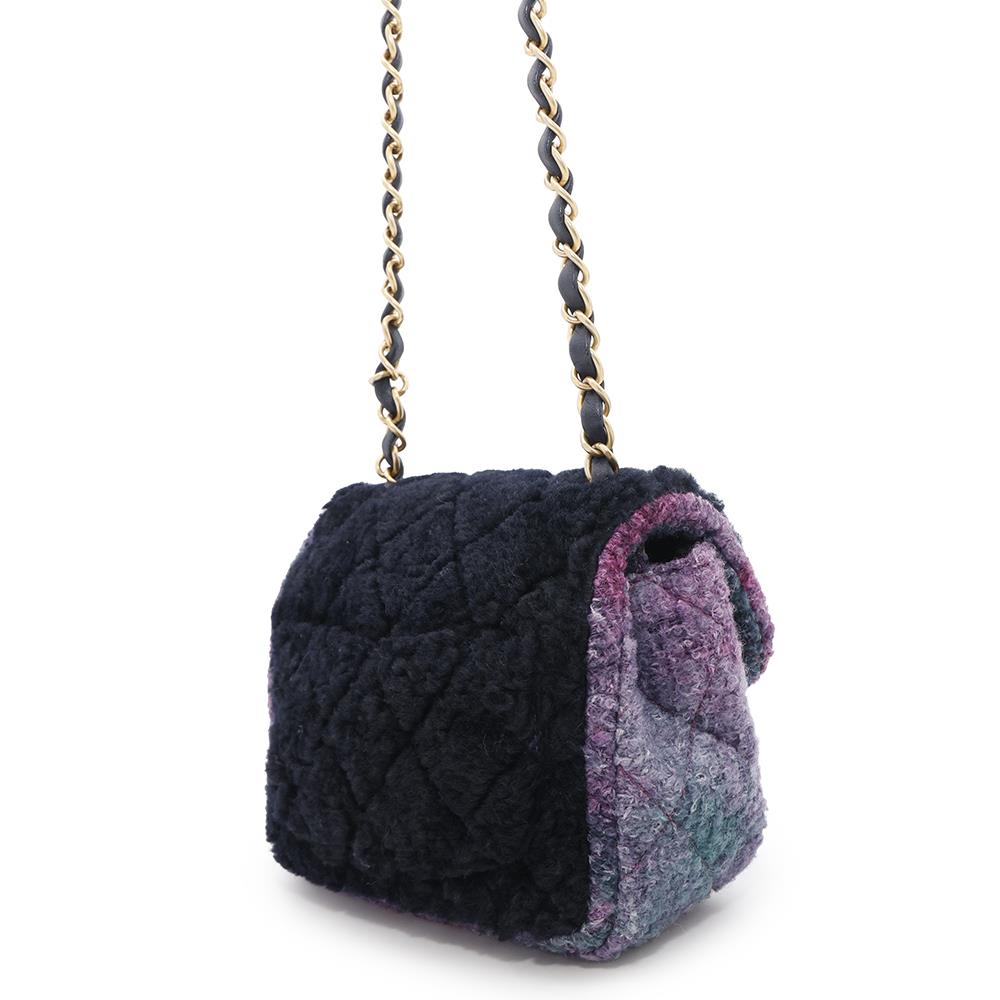 Chanel Matelasse ChainShoulder Purple Wool Shoulder Bag