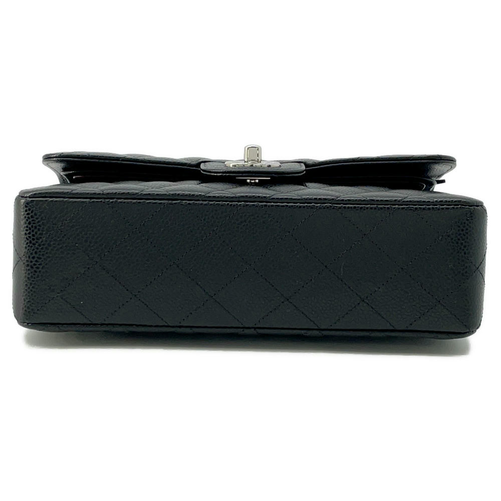 Chanel Matelasse W Flap ChainShoulder Caviar Black Leather Shoulder Bag