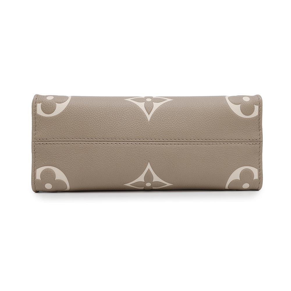 Louis Vuitton Onthego Tourterelle claimM45779 Bicolor Giant Monogram Empreinte Leather Handbag