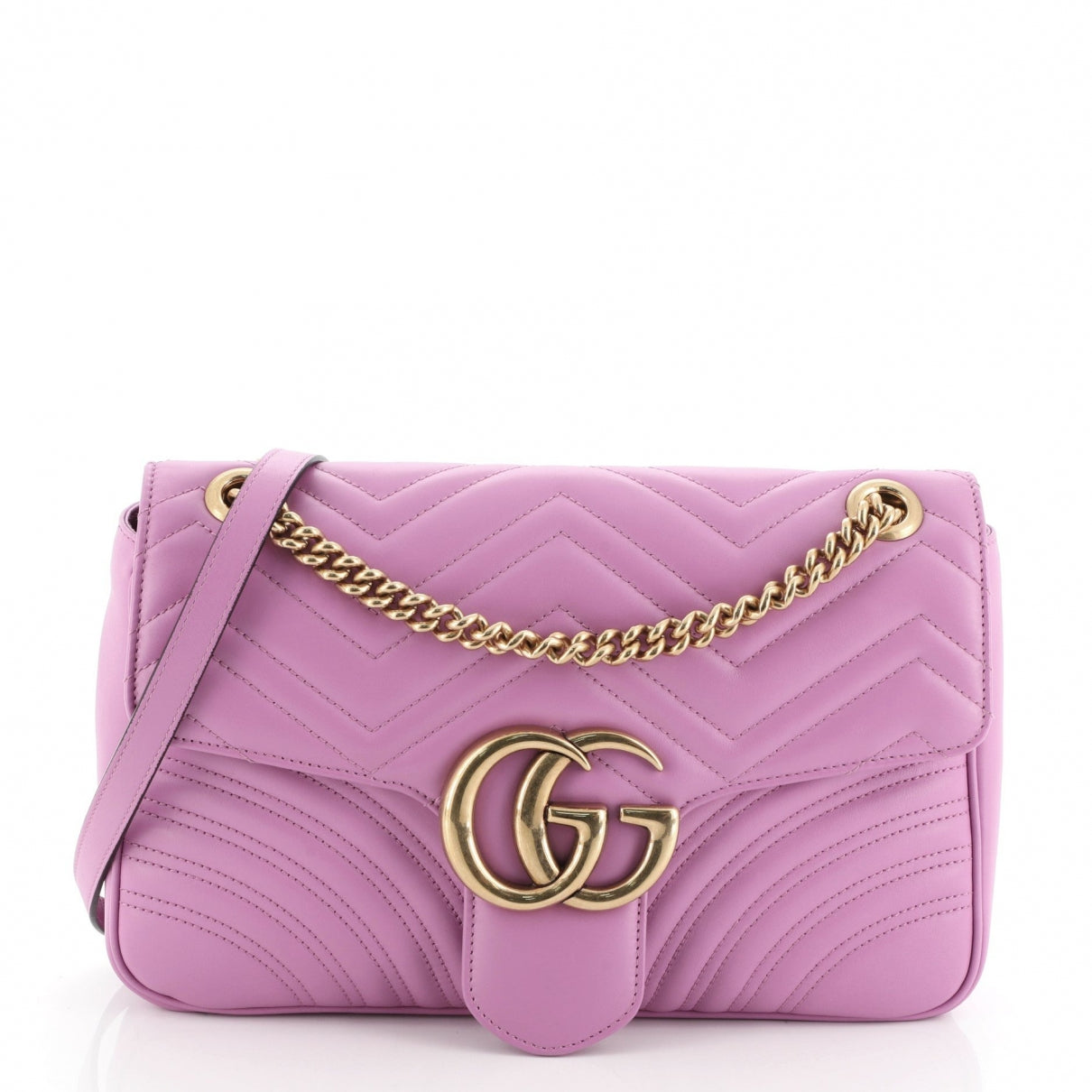 Gucci marmont pink leather handbag