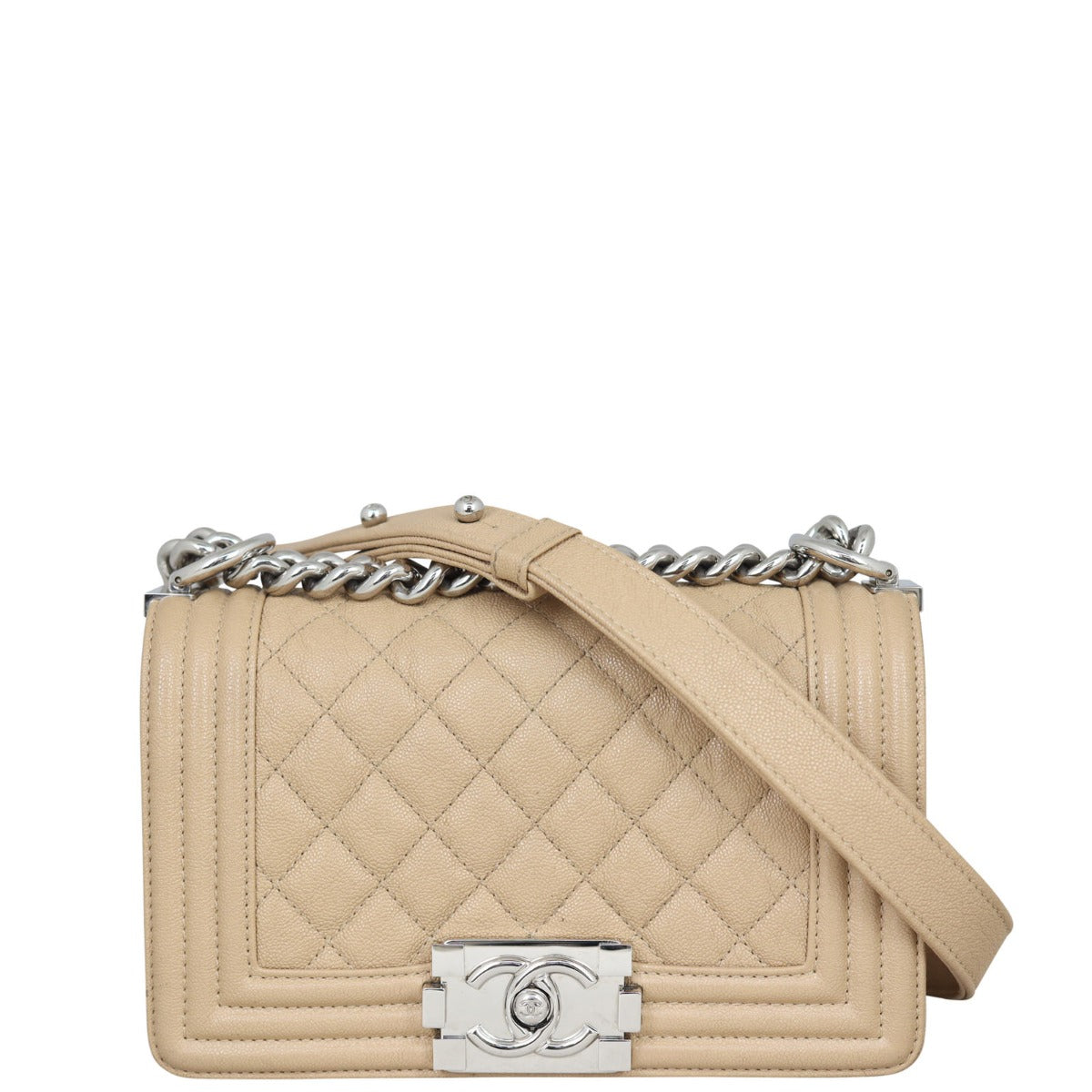 Chanel Boy Handbag Beige Small