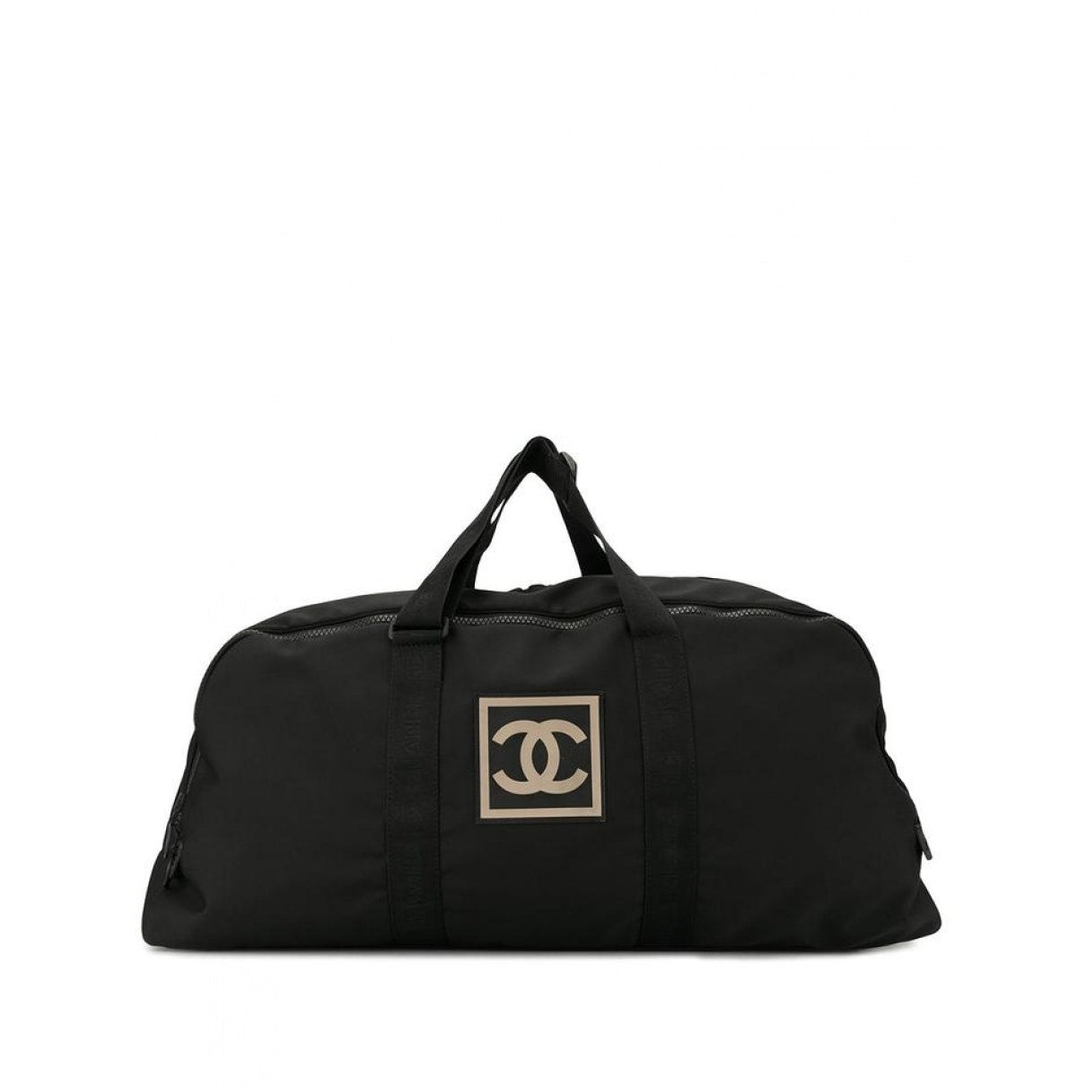 Chanel black cloth travel bag