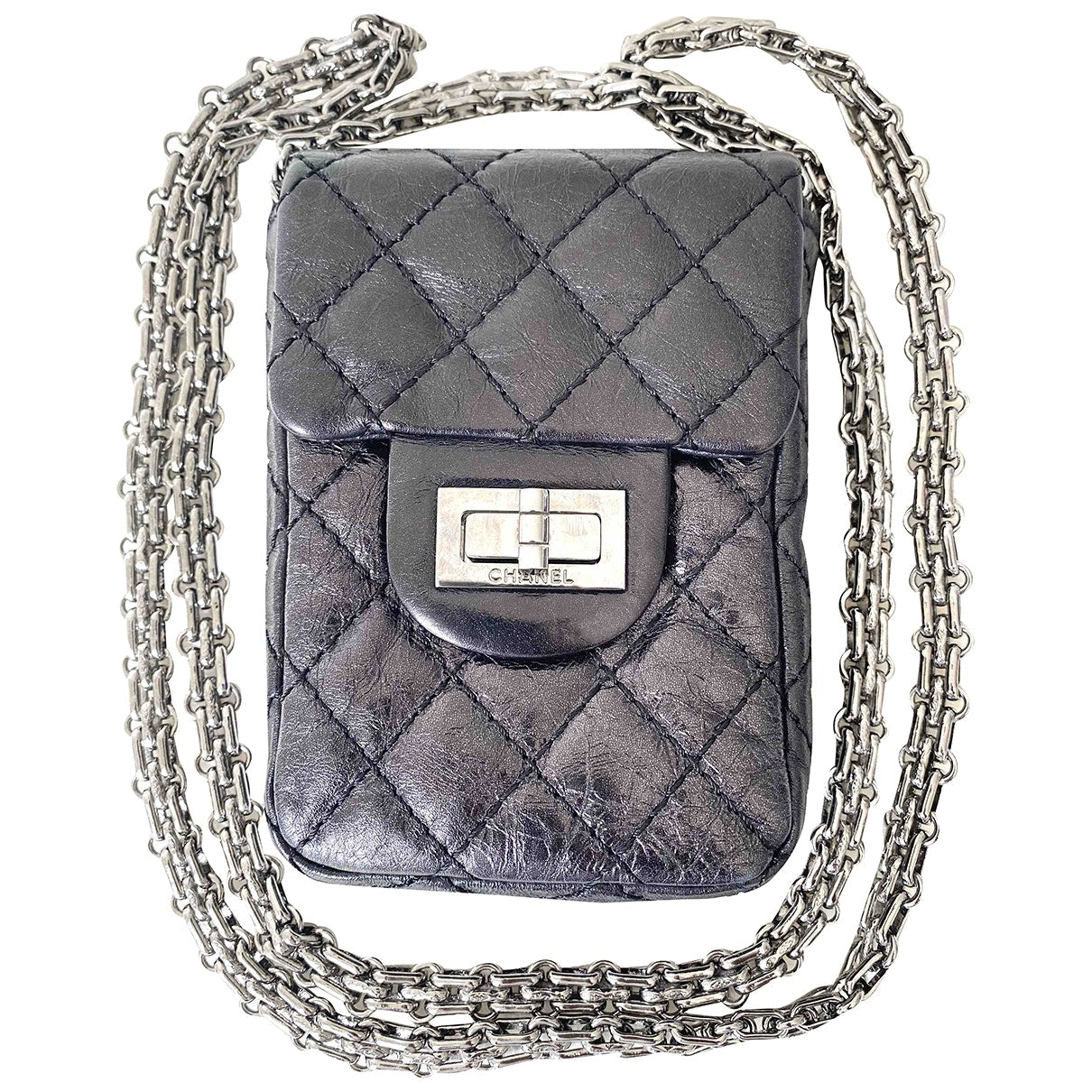 Chanel 2.55 Black Leather Handbag