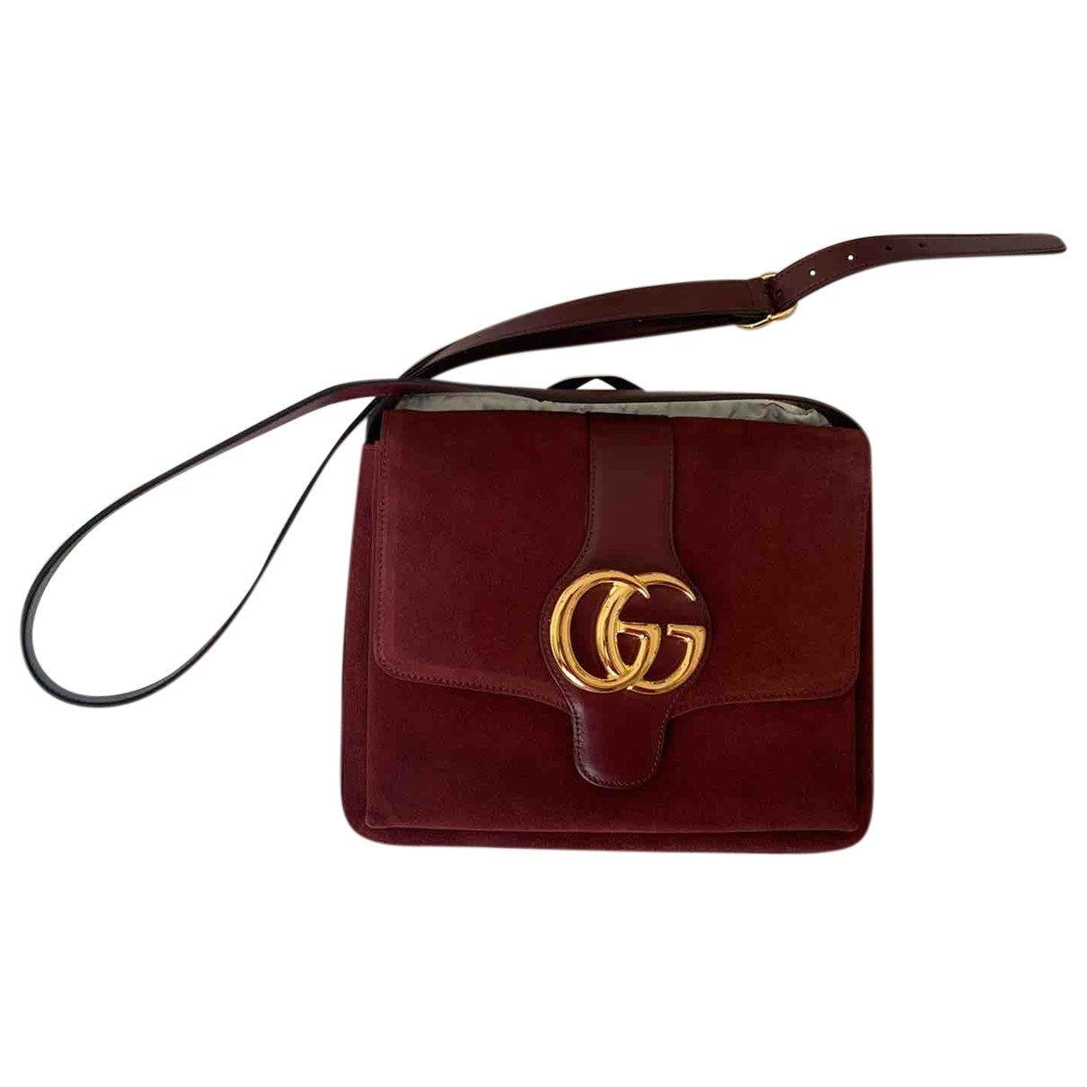 Gucci arli burgundy suede handbag