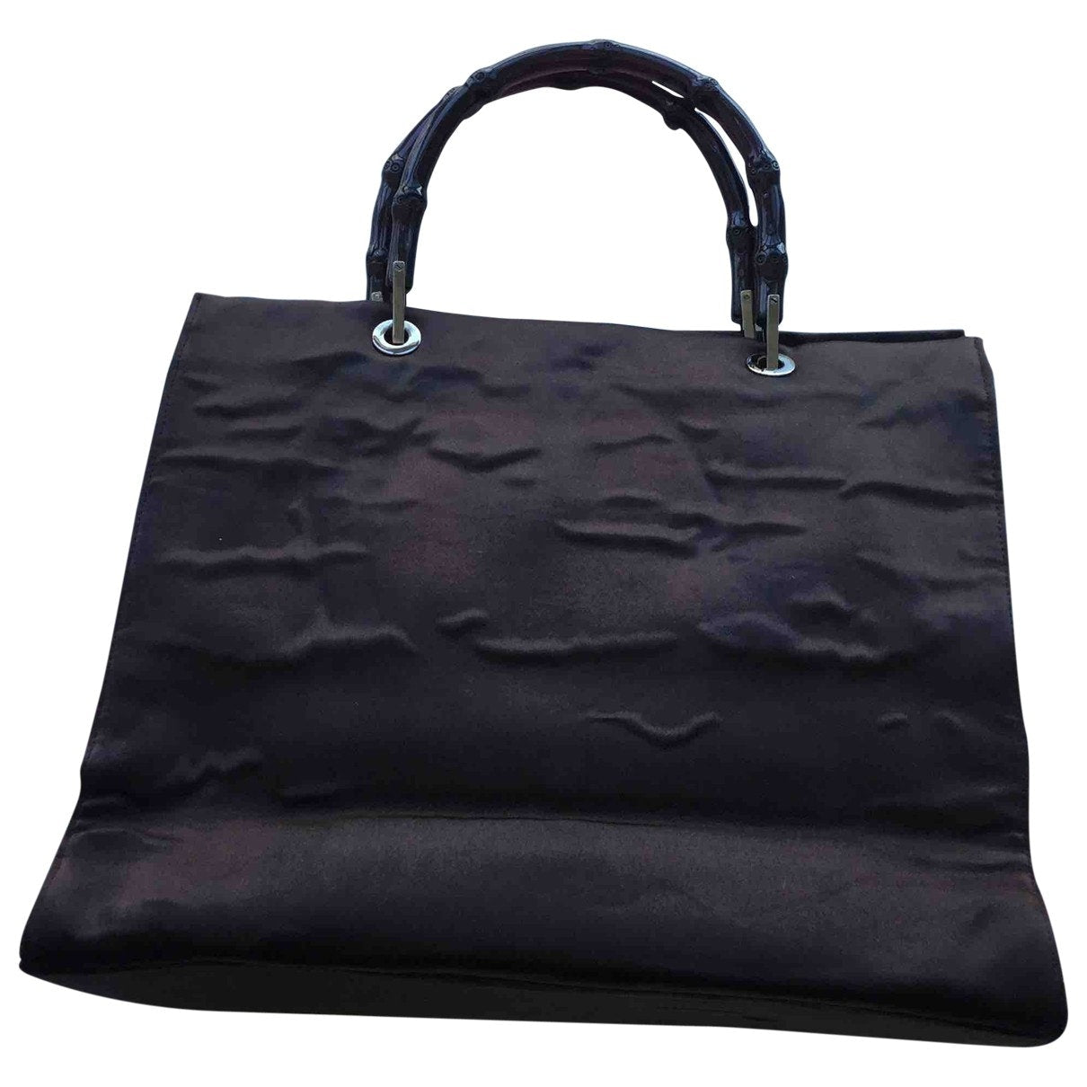 Gucci bamboo brown cloth handbag