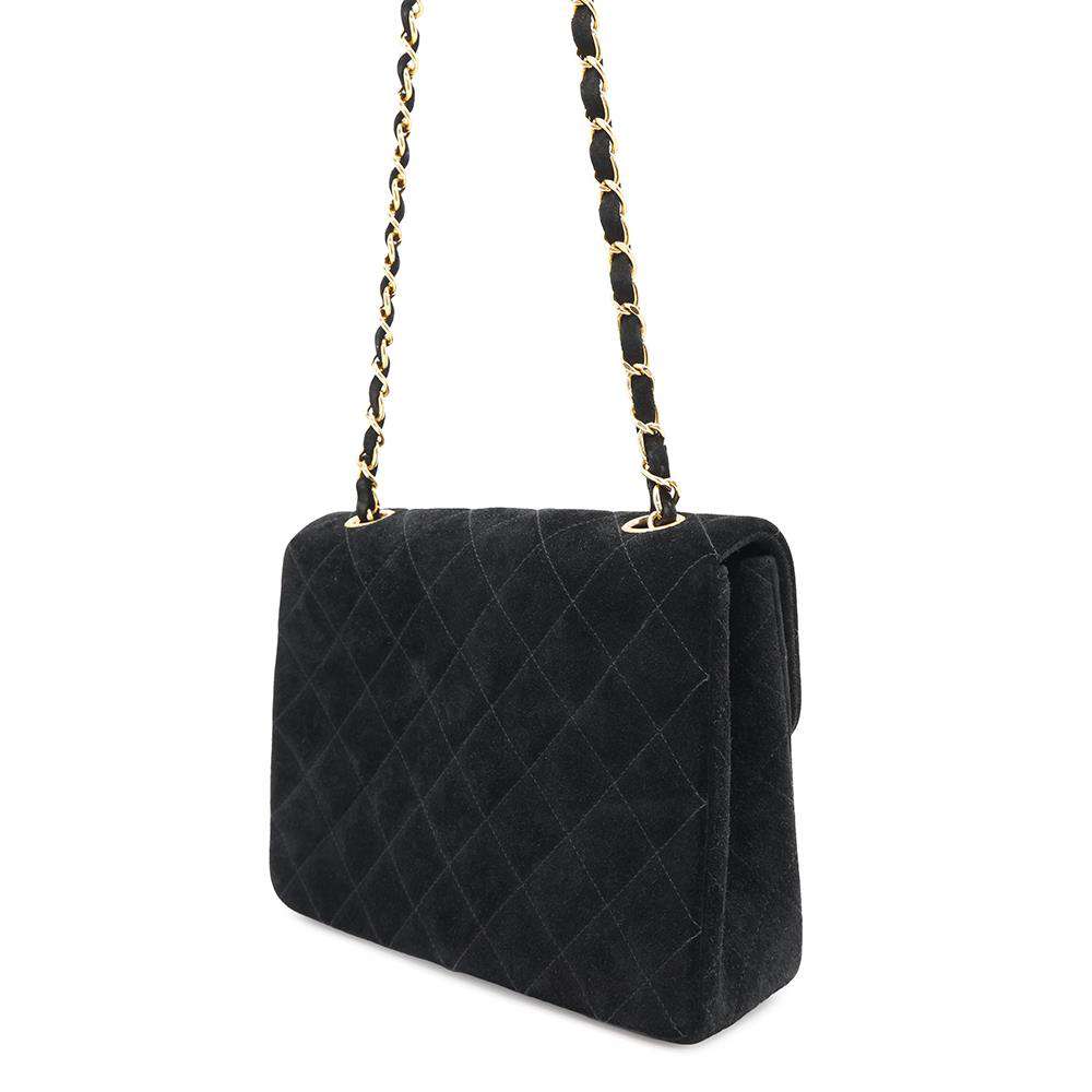 Chanel Matelasse Single Flap ChainShoulder suede Black Shoulder Bag