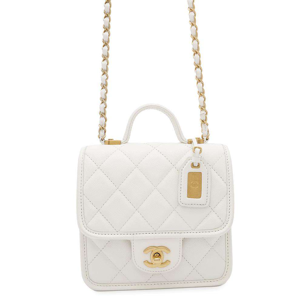 Chanel Matelasse 2WAY ChainShoulder WhiteAS3652 Caviar Leather Shoulder Bag
