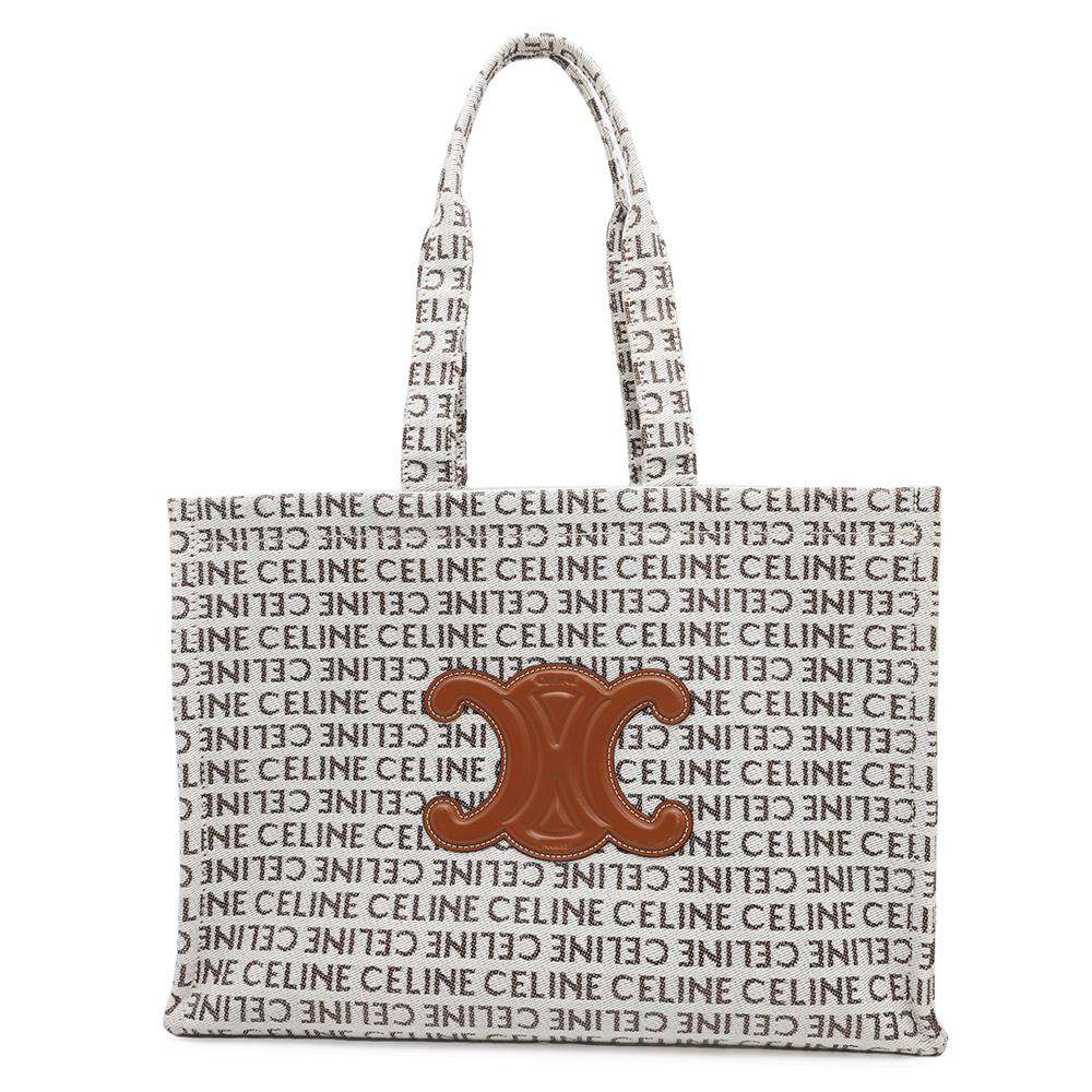 Triomphe Kabatais Tan Size Large Handbag Leather Canvas Travel Bag