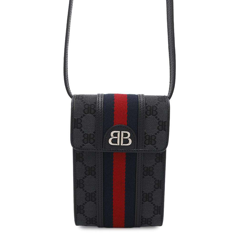 Gucci collaboration Hacker Project phone pouch Leather Canvas Travel Bag