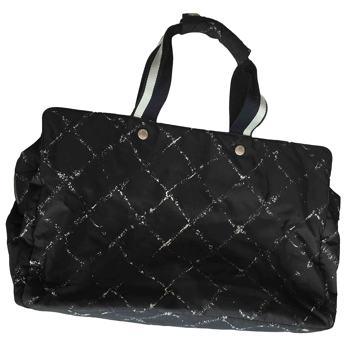 Chanel black cloth travel bag