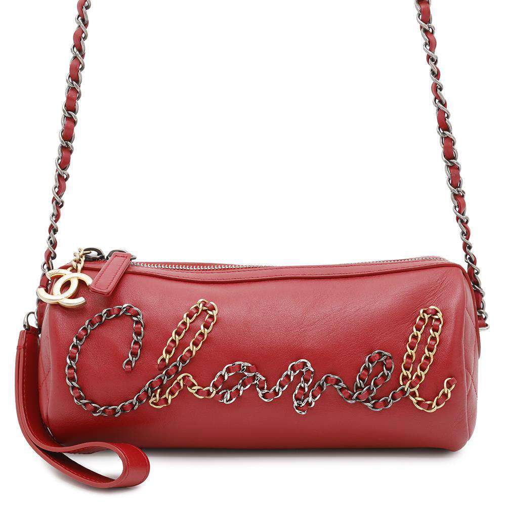 Chanel logo 2WAY RedAS1779 Leather Shoulder Bag