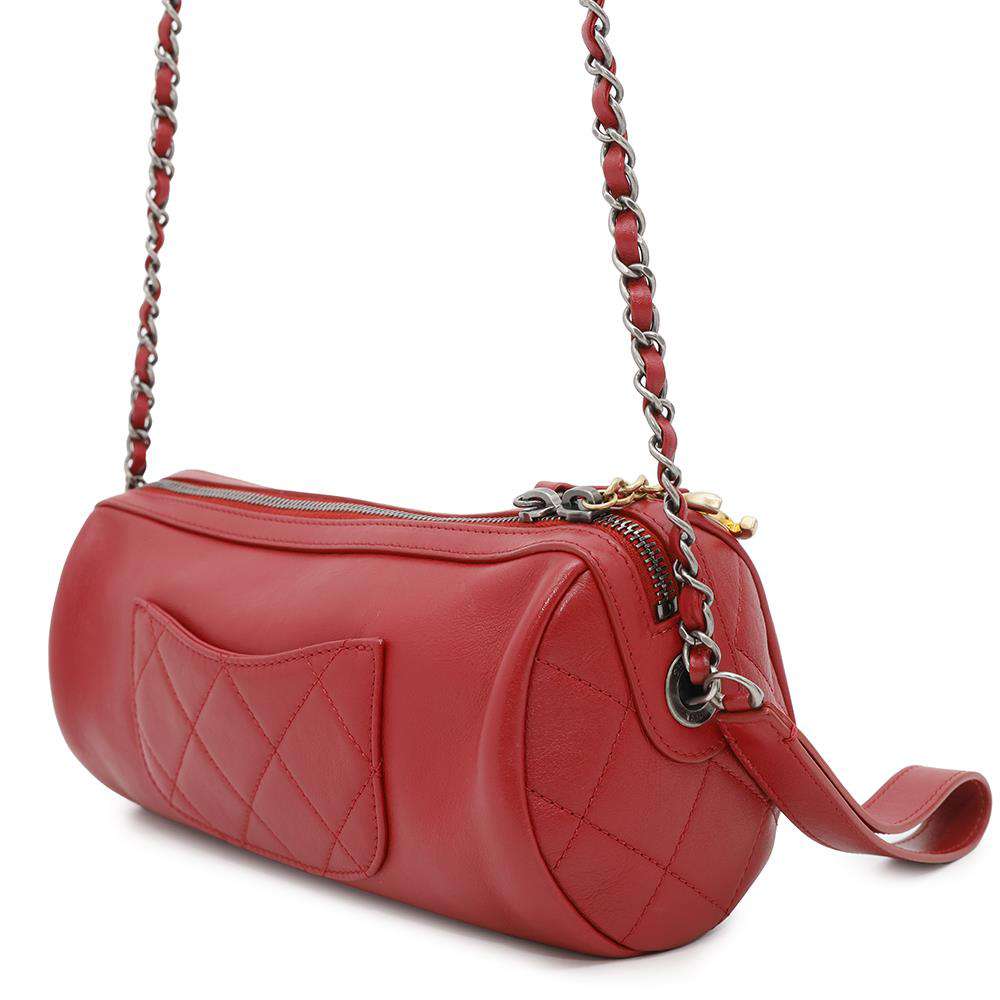 Chanel logo 2WAY RedAS1779 Leather Shoulder Bag