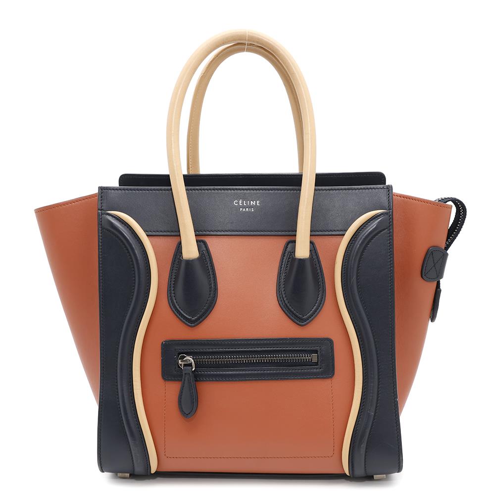 Luggage Shopper Orange Navy Size Micro Handbag Leather Beige Travel Bag