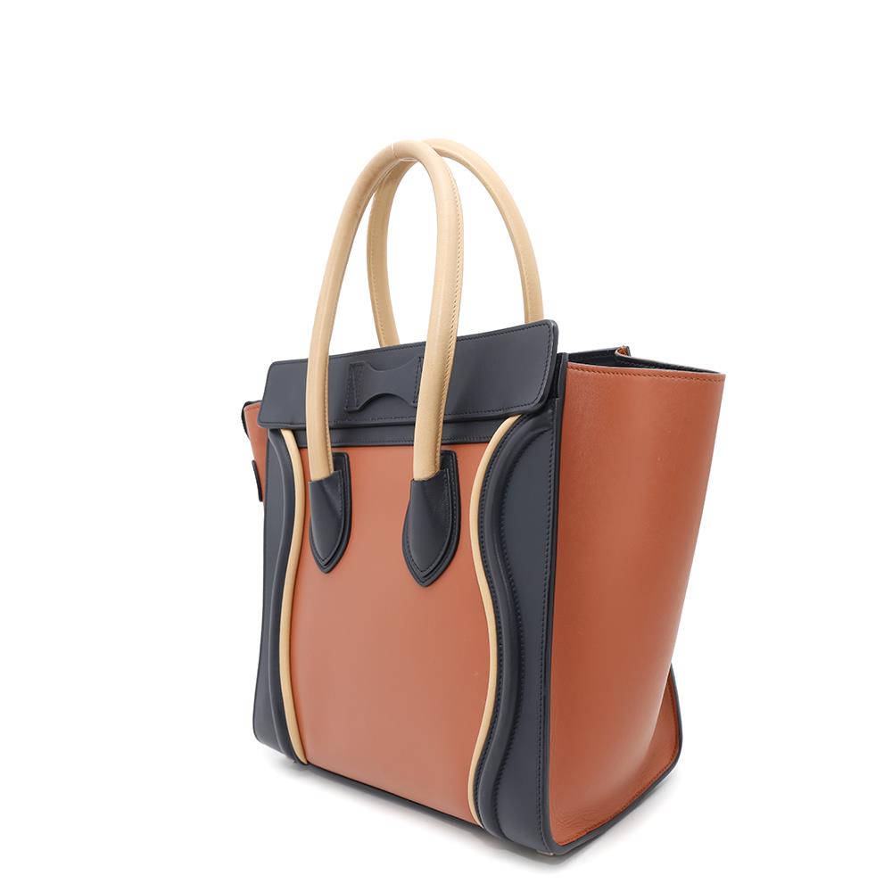 Luggage Shopper Orange Navy Size Micro Handbag Leather Beige Travel Bag
