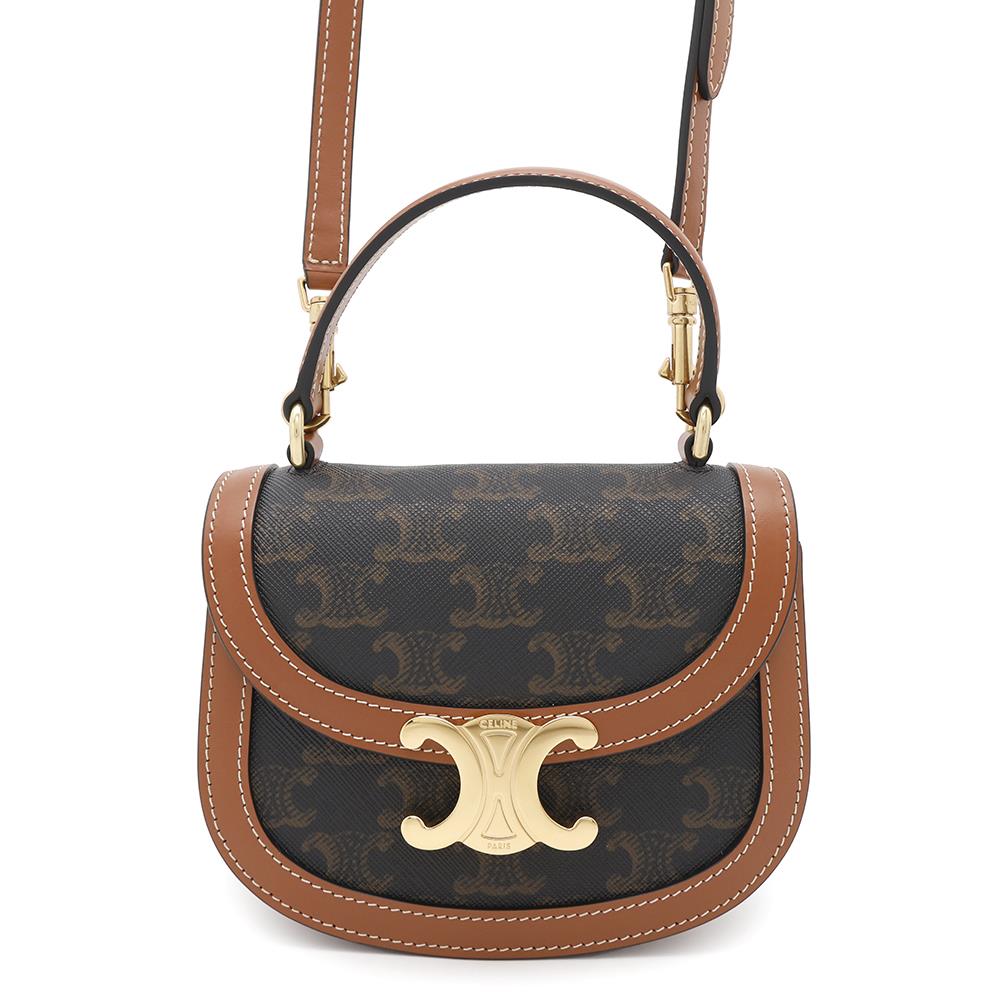 Triomphe Busas Claire Way Shoulder K Pvc Leather Tan Shoulder Bag