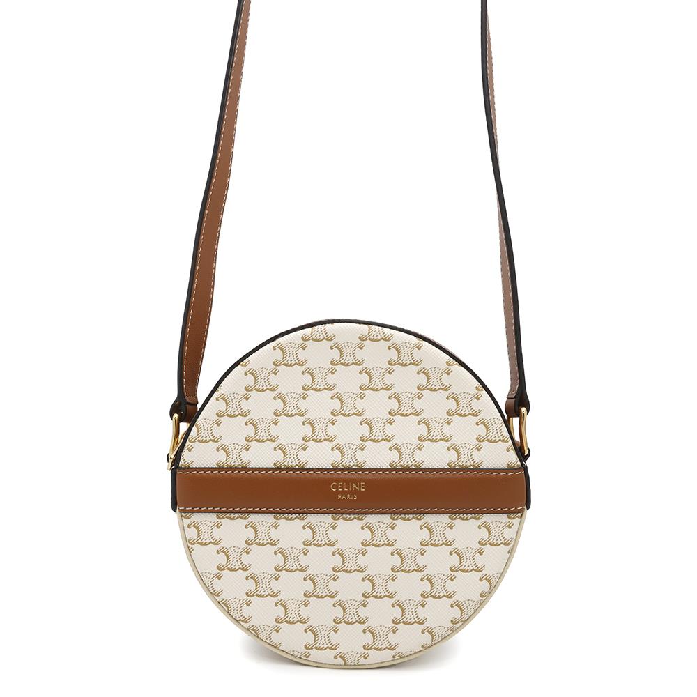 Triomphe Round Purse Shoulder G Pvc Handbag Leather White Shoulder Bag