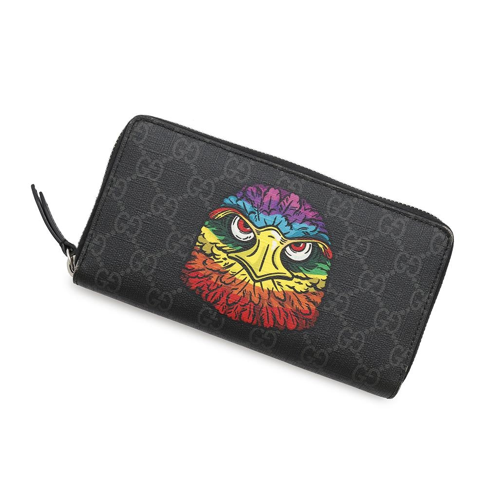 Gucci Eagle GG Supreme Zip Around Wallet Case