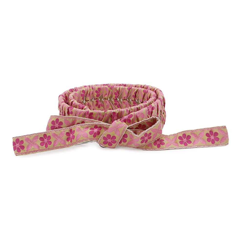 Fendi Strap You Ribbon Floral Pink8Av077 Cotton Handbag Leather Travel Bag
