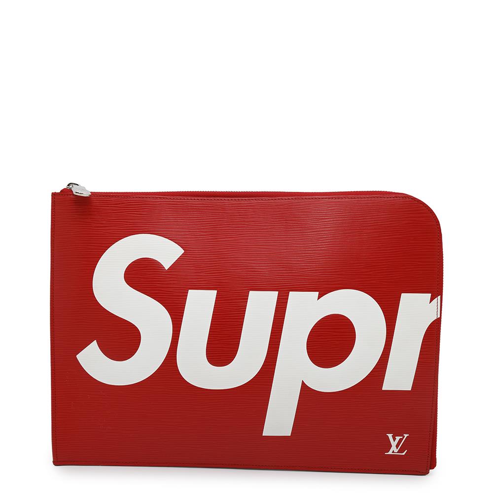 Louis Vuitton Pochette Jour RedM67722 Supreme Epi Leather Clutch Bag