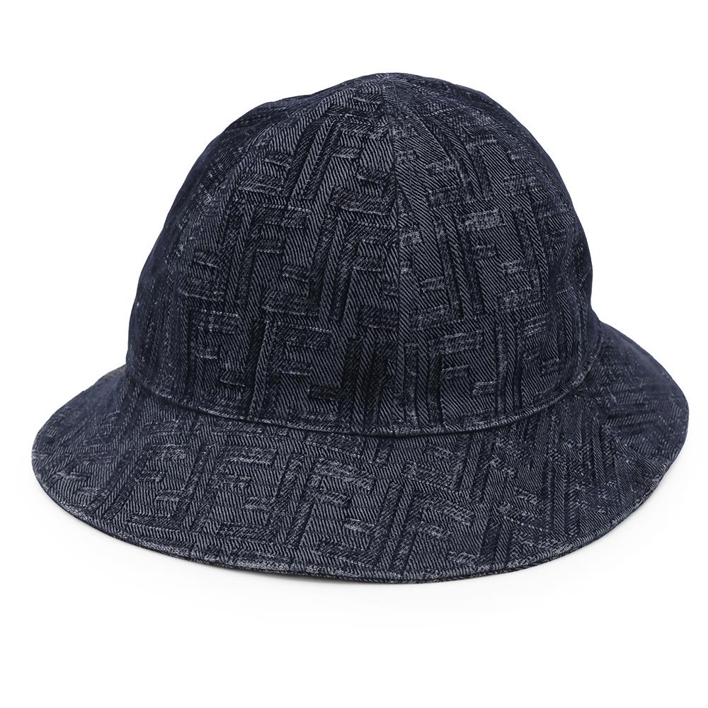 Fendi Zucca Pattern Hat % Polyester35% Navy Handbag
