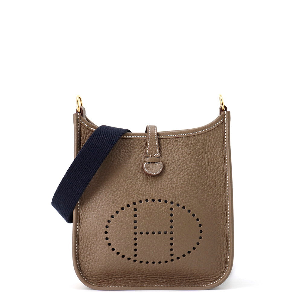 Evelyne Amazon Long Etoupe Indigo Taurillon In Blue Travel Bag