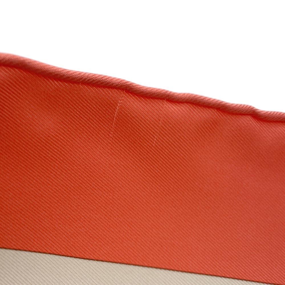 Carre Plumes Ii Size Coral Rose Silk Beige Travel Bag