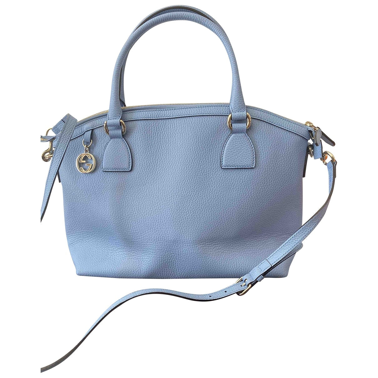 Gucci dÃ´me blue leather handbag