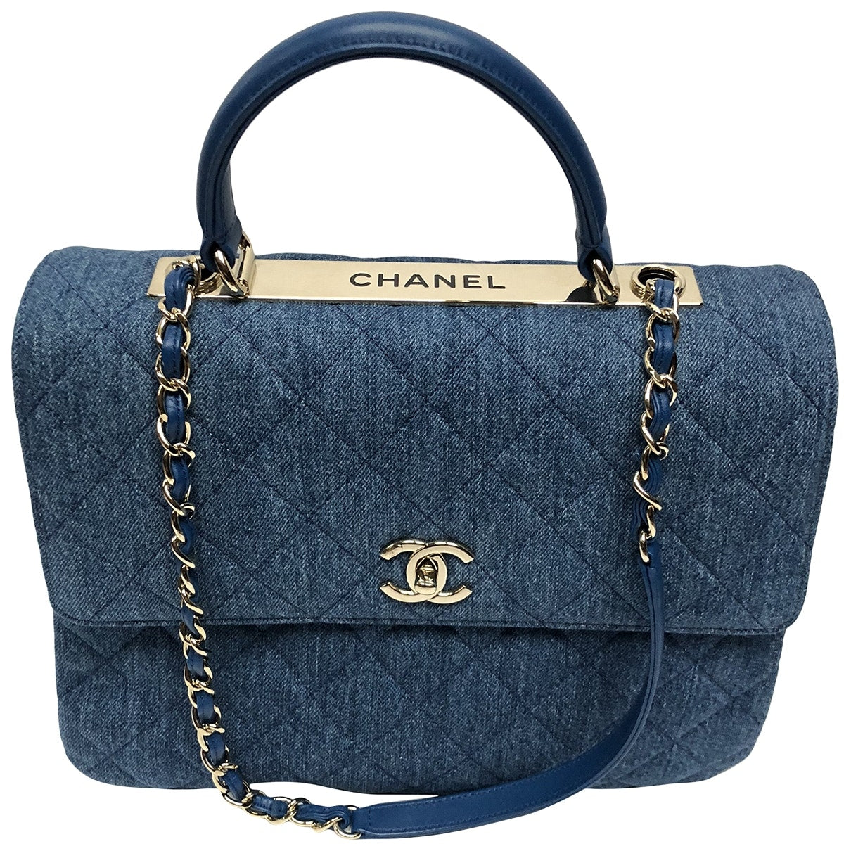 Chanel trendy cc blue denim - jeans handbag