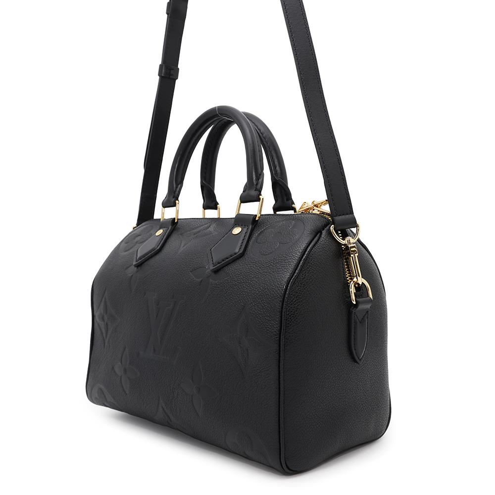 Louis Vuitton Speedy Bandouliere NoirM58951 Monogram Leather Empreinte Handbag