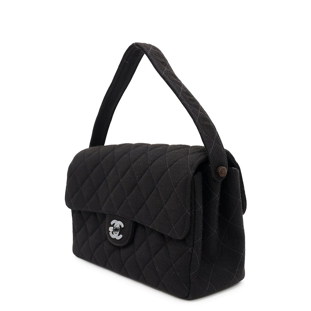 Chanel Matelasse Double Face Cotton Black Handbag