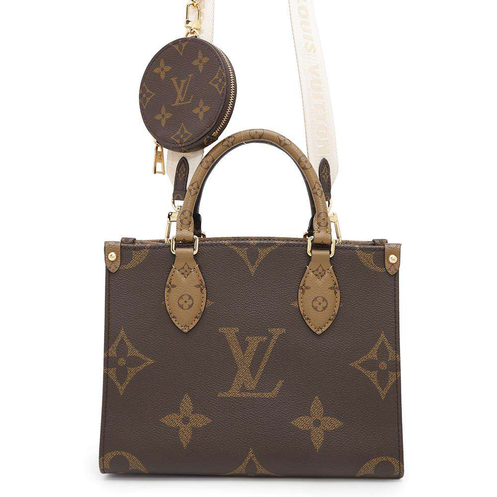 Louis Vuitton Onthego RedM46373 Reverse Monogram Canvas Handbag