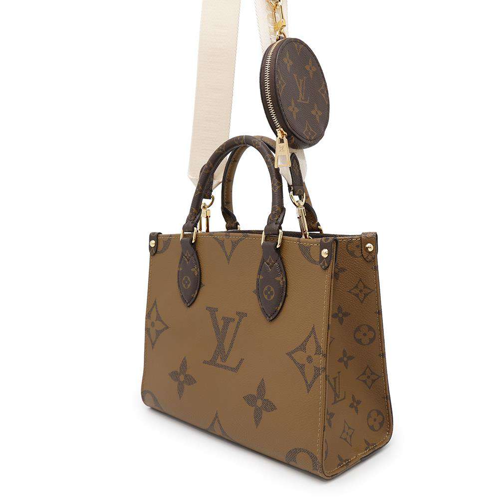 Louis Vuitton Onthego RedM46373 Reverse Monogram Canvas Handbag
