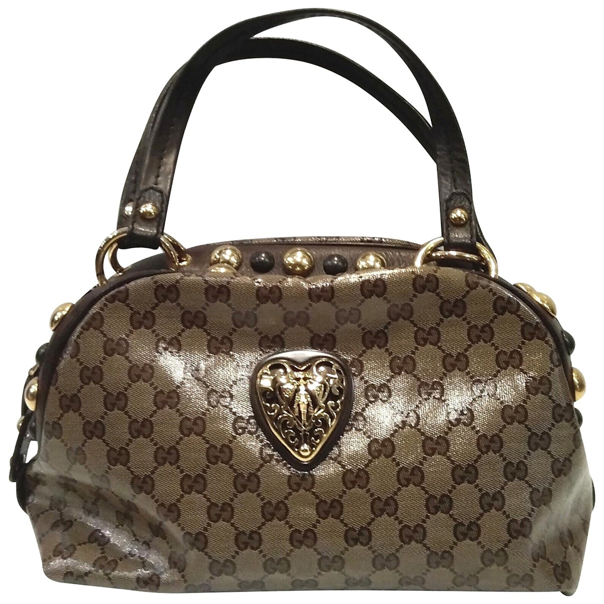 Gucci brown cloth handbag