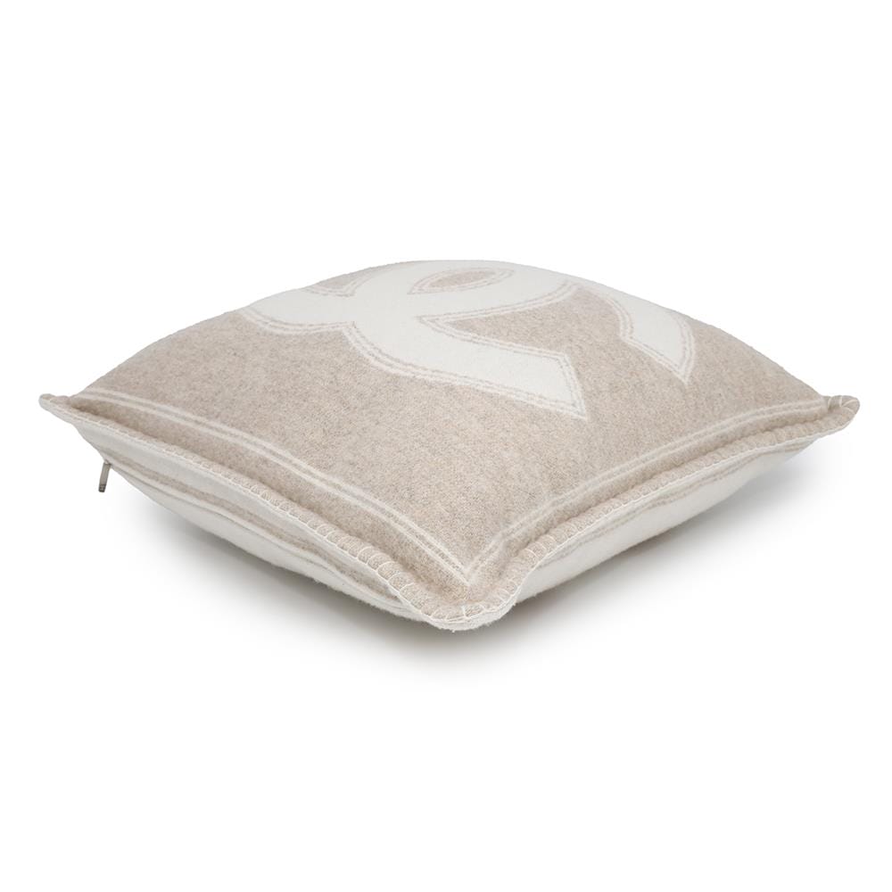 Chanel CC Logo Cushion Wool 90 Cashmere10 Beige Ivory Handbag