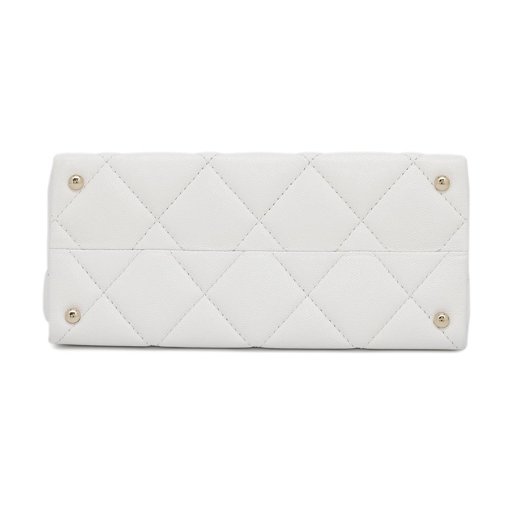 Chanel Matelasse 2way top handle WhiteAS4711 Caviar Leather Handbag