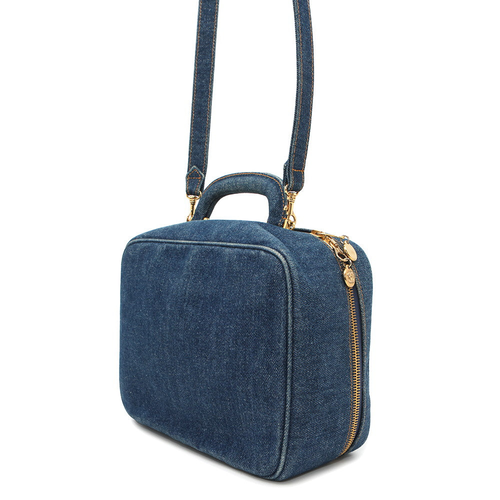 Chanel Vanity 2wayBag Denim Blue Handbag