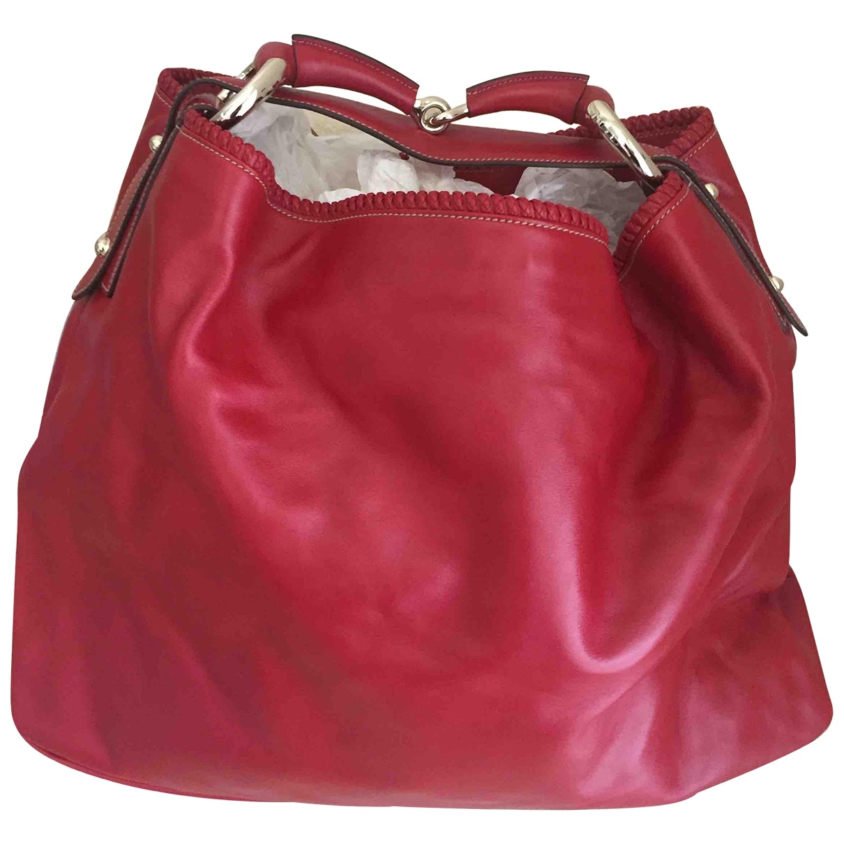 Gucci red leather handbag