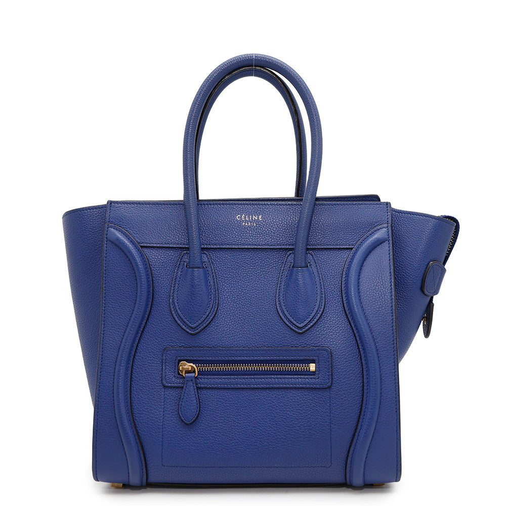 Luggage Shopper Size Micro Handbag Leather Blue Travel Bag