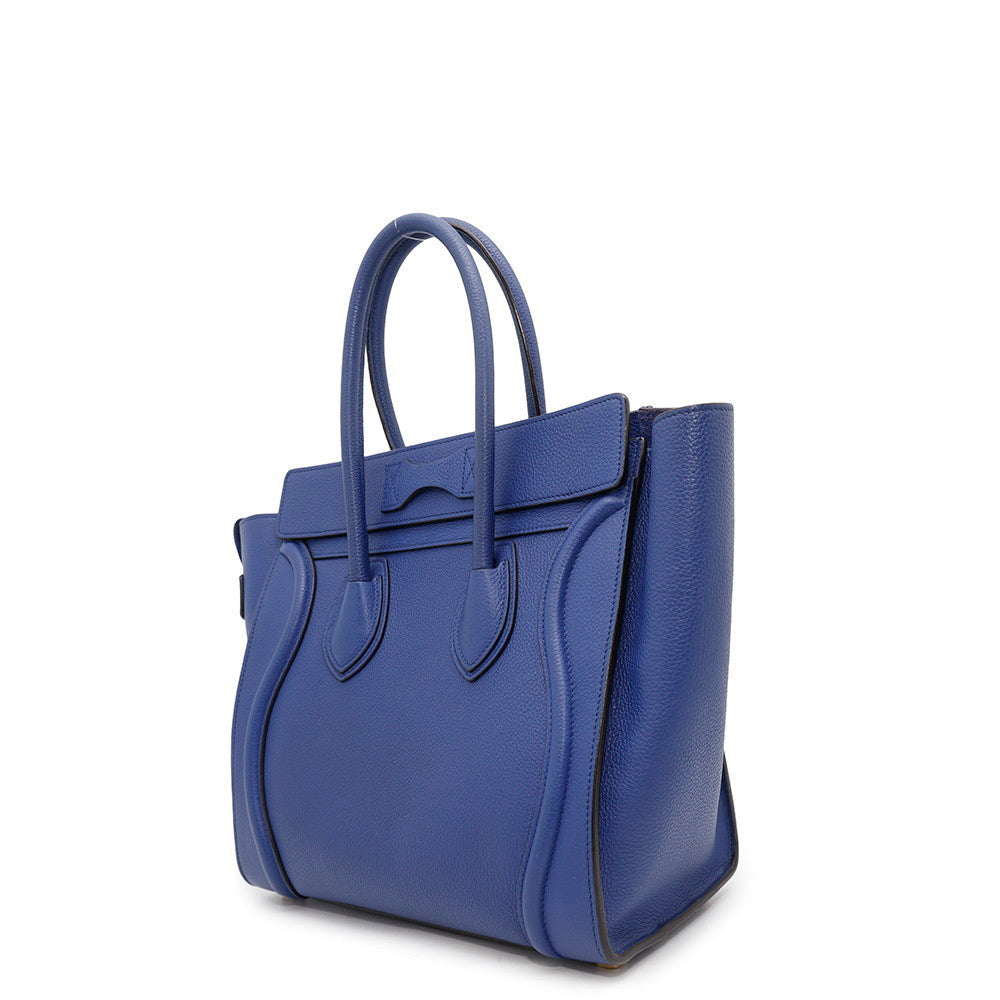 Luggage Shopper Size Micro Handbag Leather Blue Travel Bag