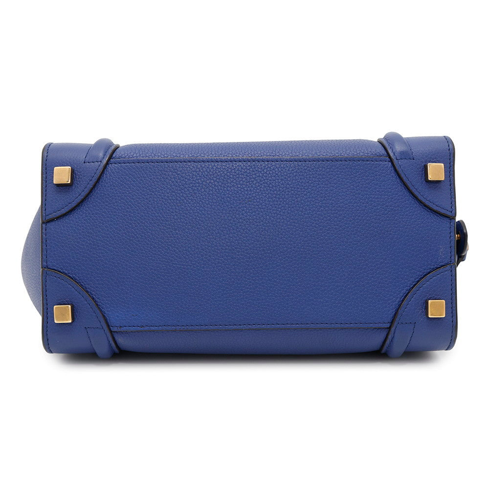 Luggage Shopper Size Micro Handbag Leather Blue Travel Bag