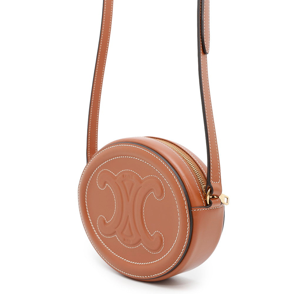 Cuir Triomphe Oval Purse Shoulder I Dpq Leather Brown Shoulder Bag