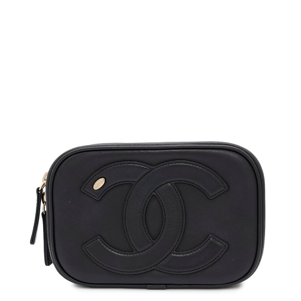 Chanel CC Logo Lambskin Black Crossbody Bag