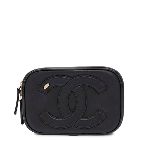 Chanel CC Logo Lambskin Black Crossbody Bag
