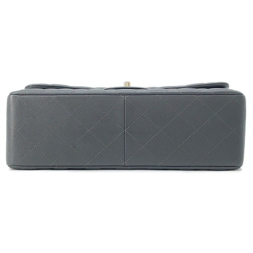 Chanel Jumbo Matelasse W Flap ChainShoulder GrayA58600 Leather Shoulder Bag