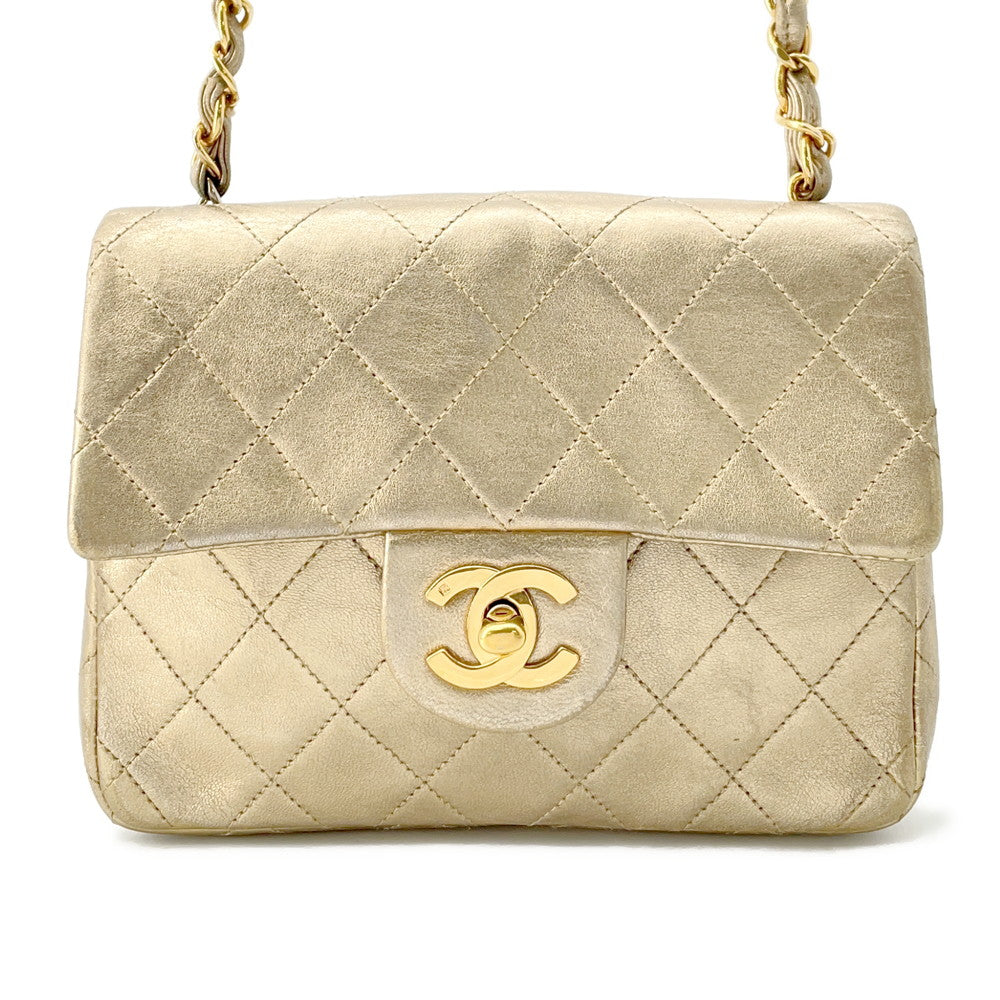 Chanel Matelasse ChainShoulder Lambskin Gold Shoulder Bag