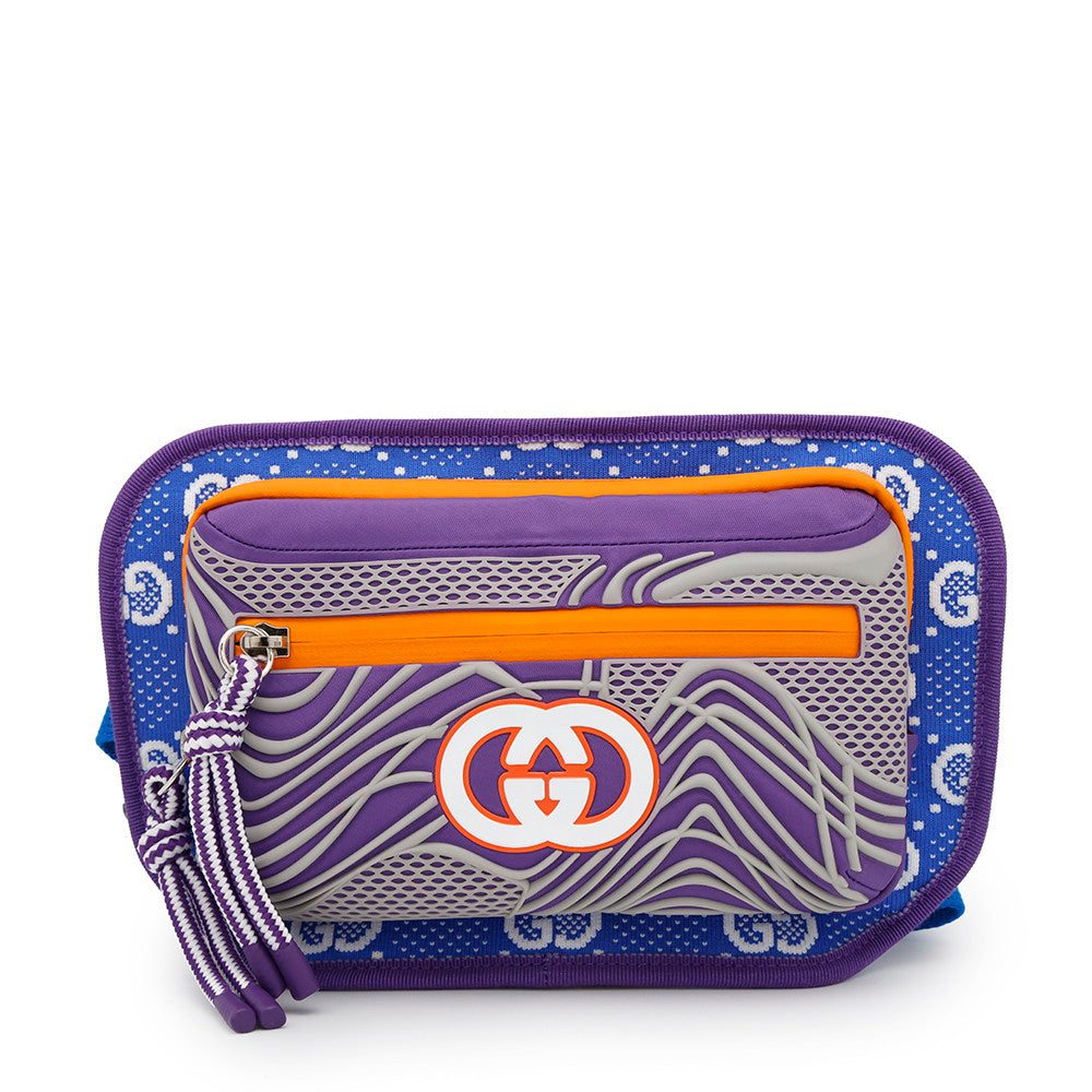 Gucci GGNylon Purple Orange752102 Rubber Belt