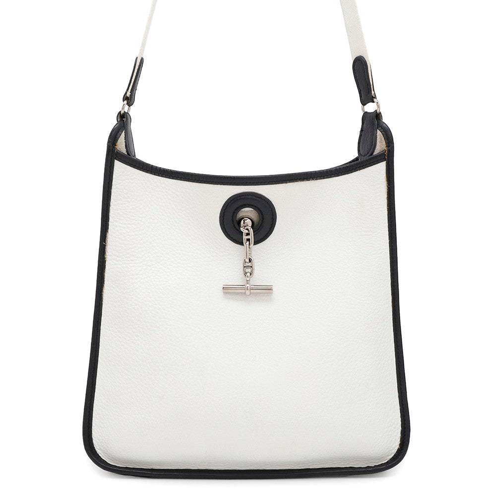 Vespa Taurillon Clemence Size Pm Handbag Black White Travel Bag