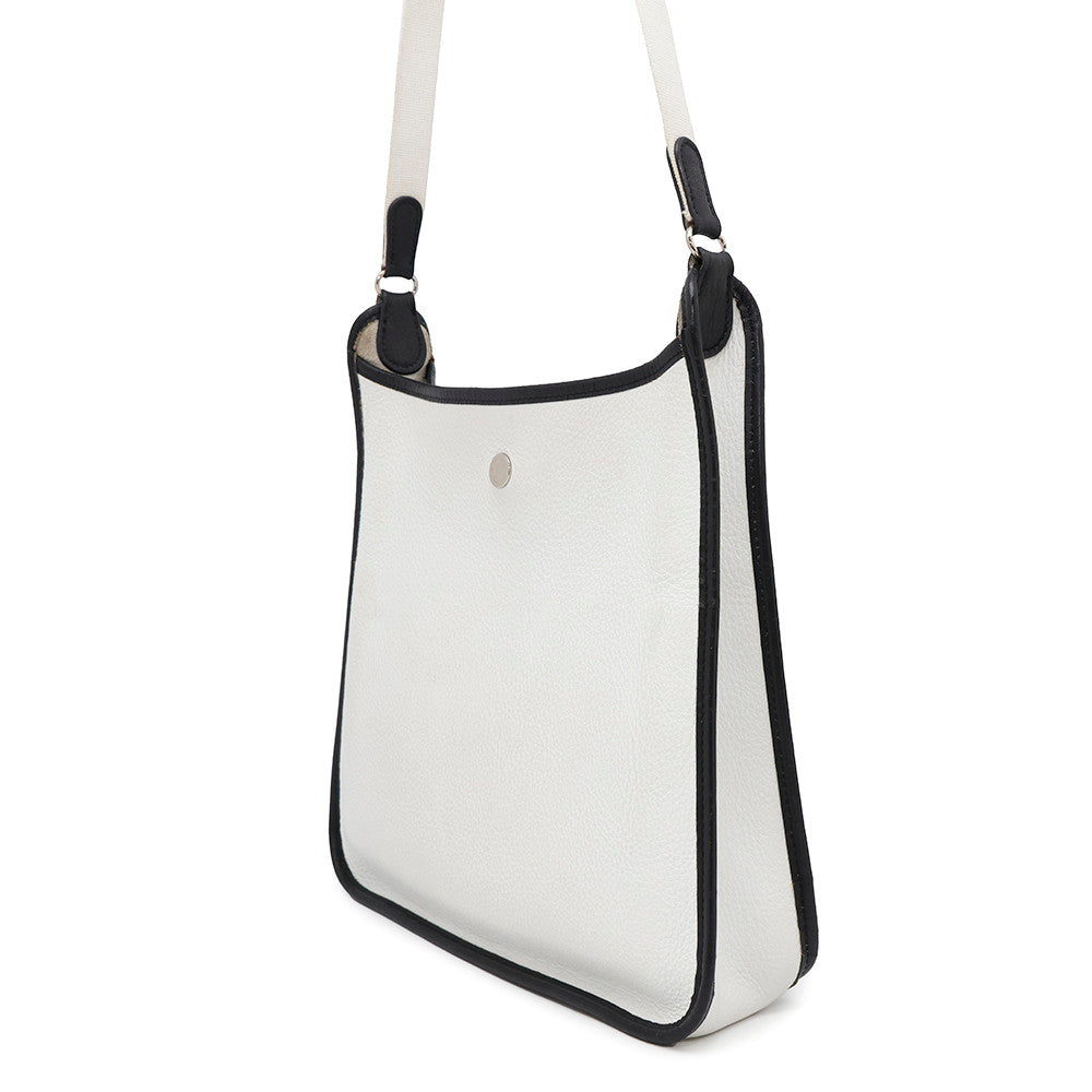 Vespa Taurillon Clemence Size Pm Handbag Black White Travel Bag