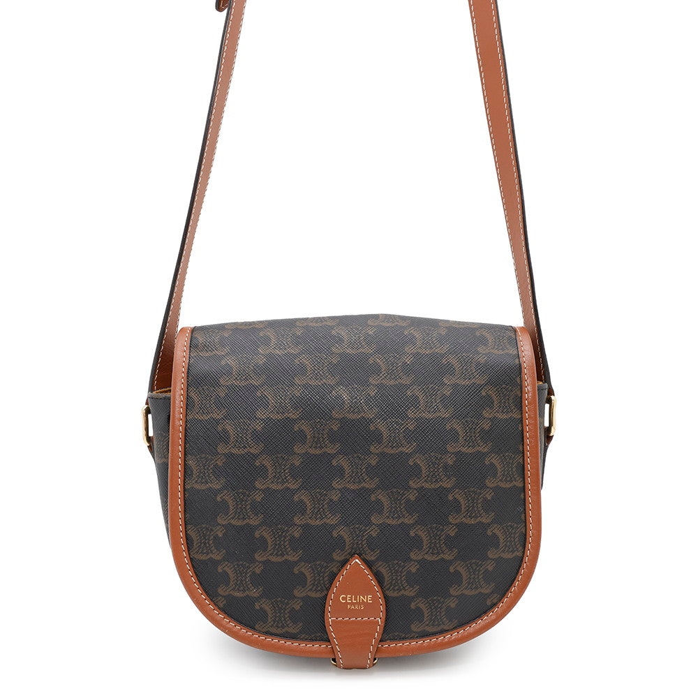 Triomphe Falco Shoulder Bag Bzj. Lu Pvc Leather Tan