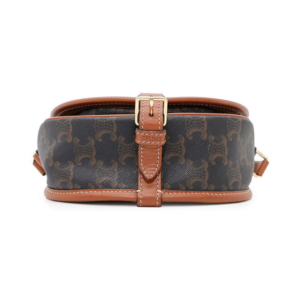 Triomphe Falco Shoulder Bag Bzj. Lu Pvc Leather Tan
